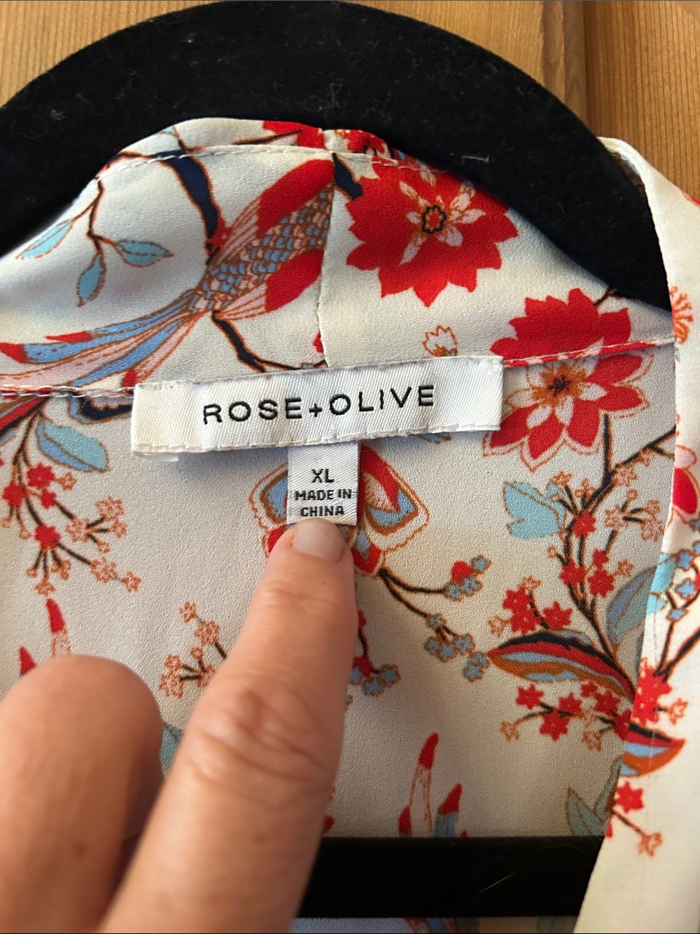 Rose & Olive Cream Floral V-Neck Sleeveless Top with Red & Light Blue Accents - Picture 2 of 11
